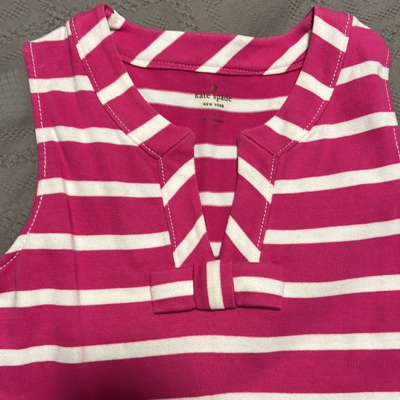Kate Spade Tropez Pink & White Striped Cotton Shift Dress - Picture 2 of 5